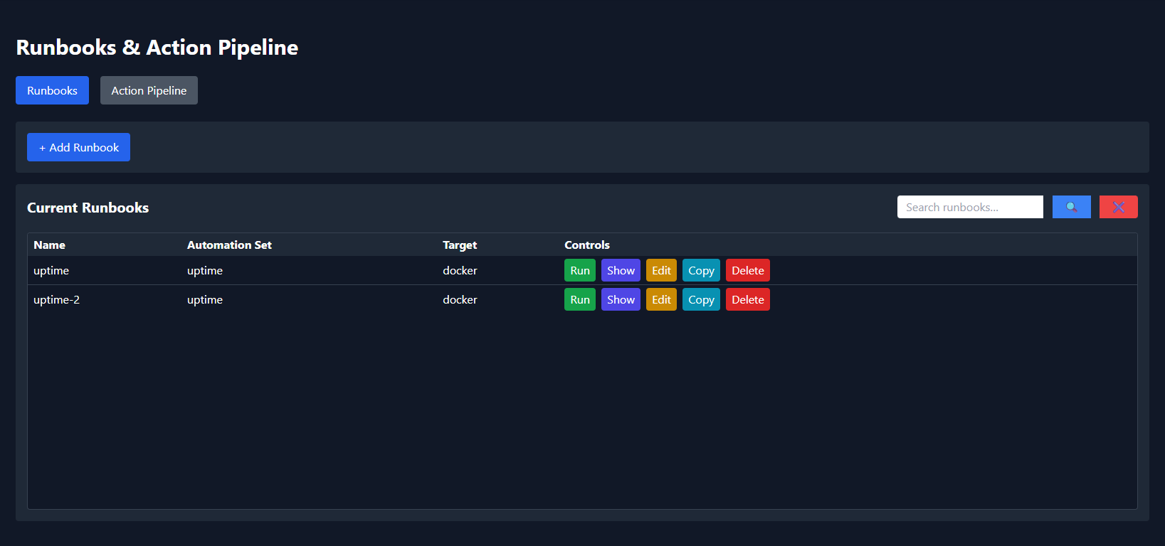 Main dashboard screenshot